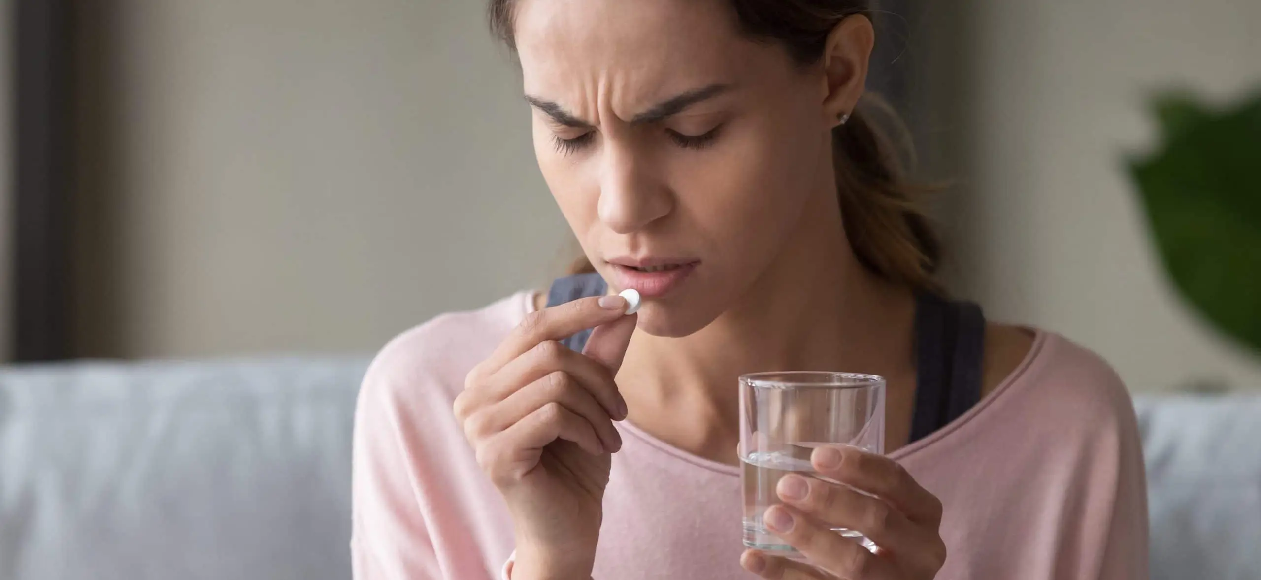 Woman with slim pills