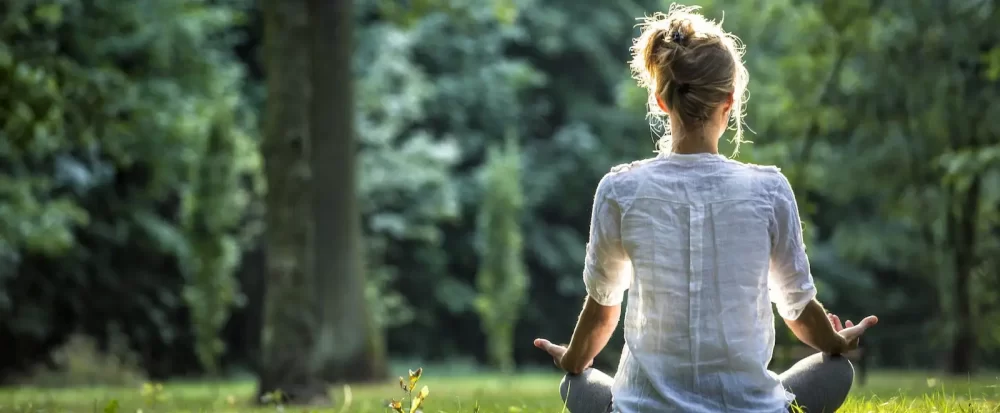 Woman engaged in spiritual therapy