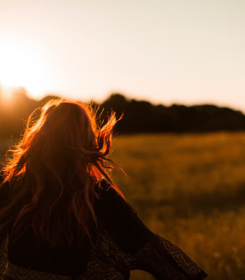 Woman and sunset