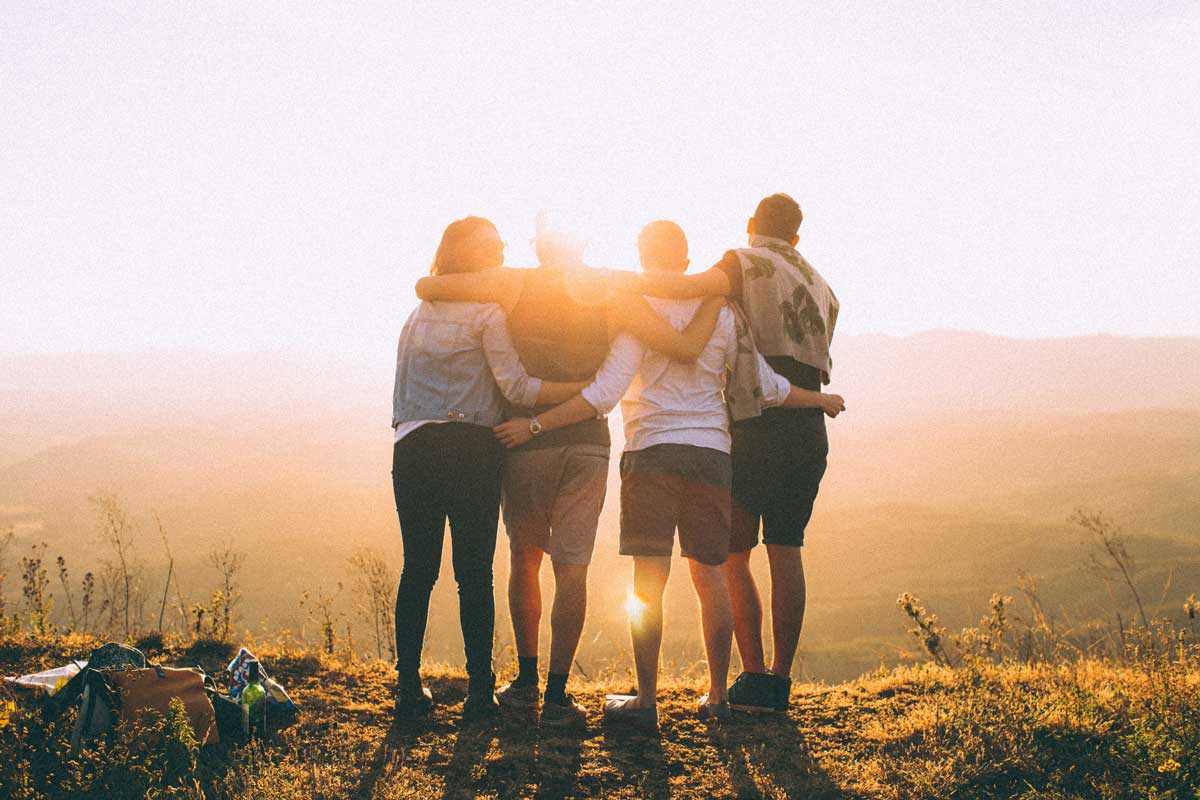 People on a mountain hike after recovery