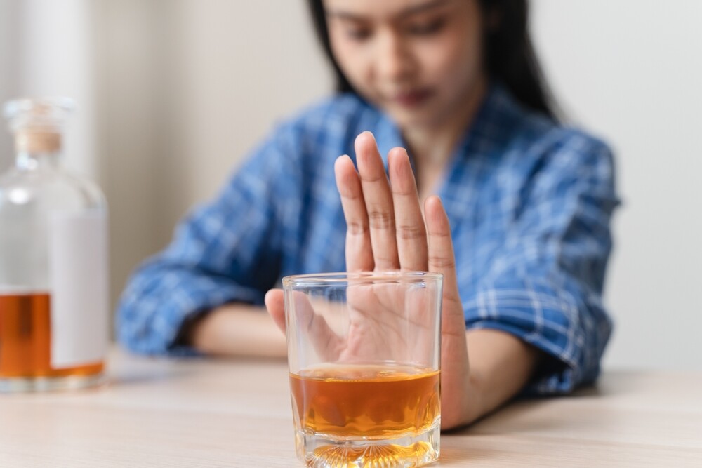 A person refusing an alcoholic drink