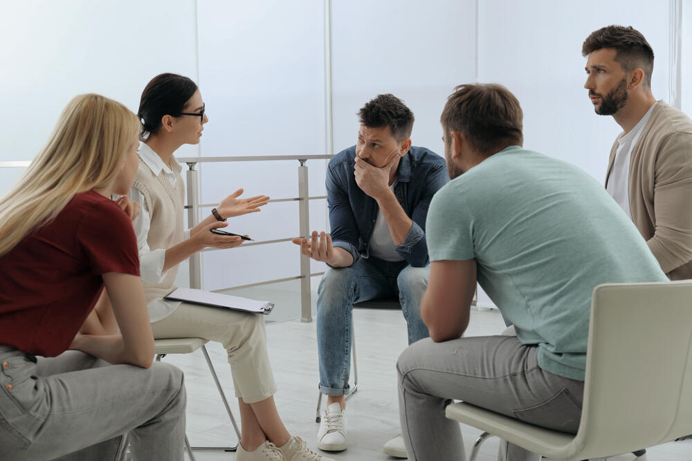 People in group therapy