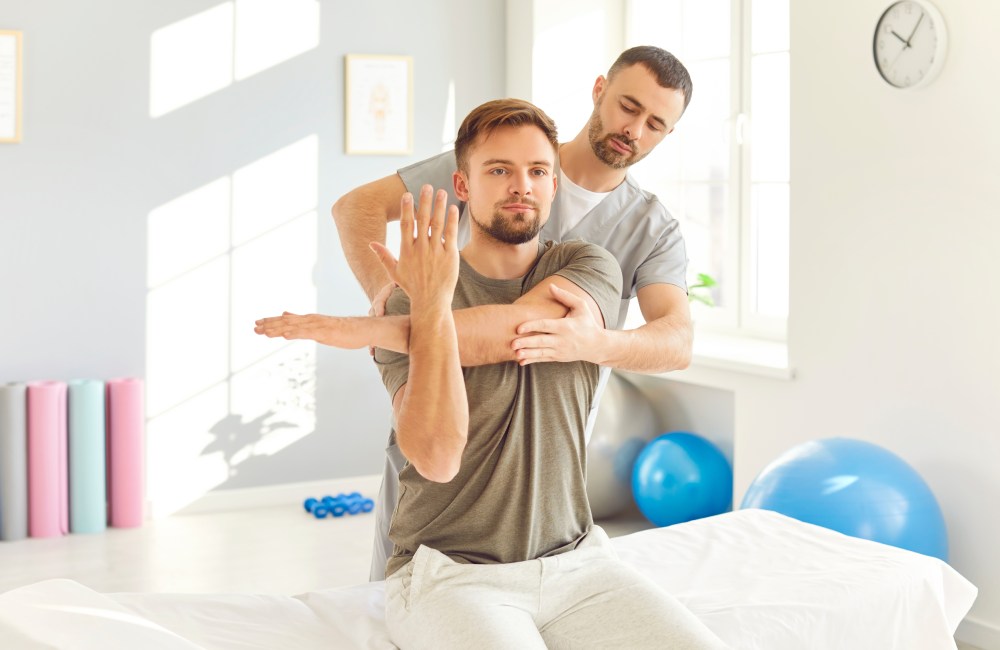 A person doing physical therapy